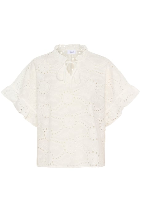 Kurzarm-Bluse Lockere Passform Ice white - Image 4