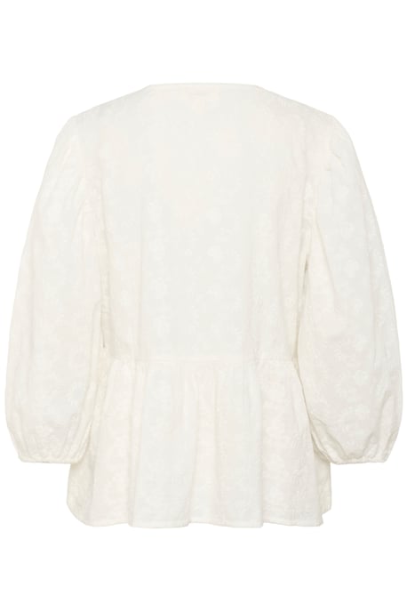 Kurzarm-Bluse Lockere Passform Broken White - Image 5