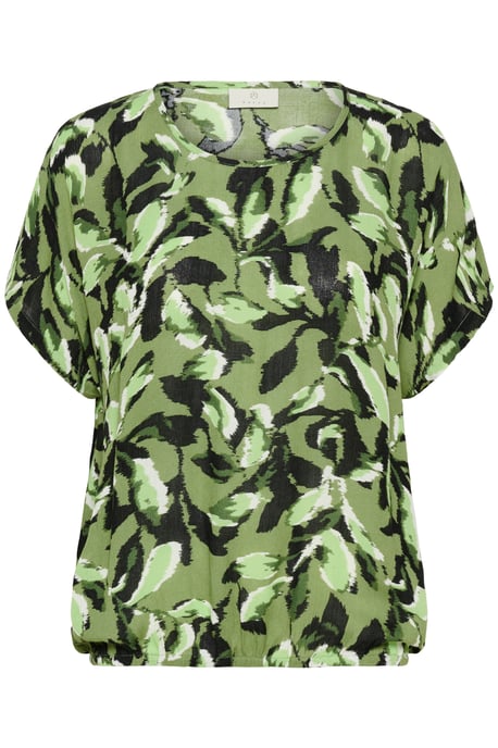 Kurzarm-Bluse Relaxed fit Green Blurry Leafs green - Image 4
