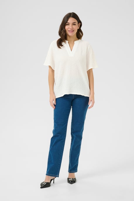 Kurzarm-Bluse Regular fit Chalk white - Image 1