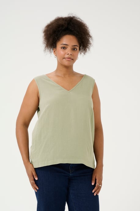 Ärmellose Bluse Regular fit Oil Green - Image 3