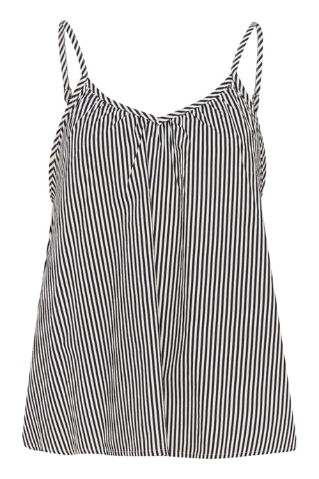 Ärmellose Bluse Lockerer Schnitt Eis Nachthimmel Streifen white navy - Image 4
