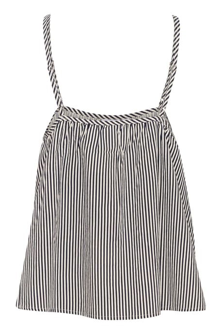 Ärmellose Bluse Lockerer Schnitt Eis Nachthimmel Streifen white navy - Image 5