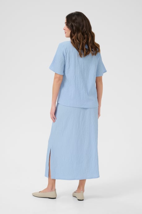 Kurzarm-Bluse Regular fit Soft Chambray light blue - Image 2