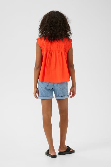 Ärmellose Bluse A-shape Grenadine orange - Image 2