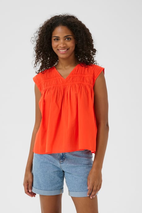 Ärmellose Bluse A-shape Grenadine orange - Image 3