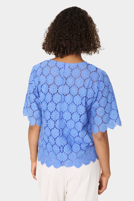 Kurzarm-Bluse Lockere Passform Provence - Image 3