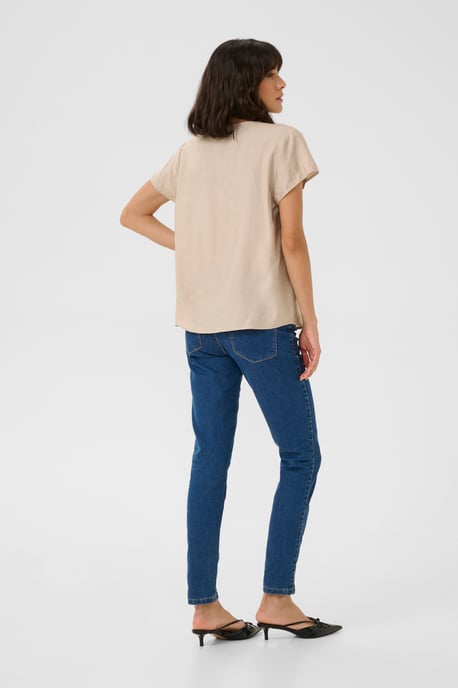 Kurzarm-Bluse Regular fit Feather Grey CC beige - Image 2