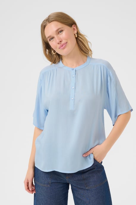 Kurzarm-Bluse Casual fit Windsurfer light blue - Image 3