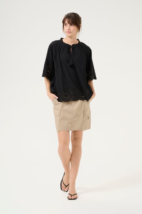 Kurzarm-Bluse Relaxed fit Black - Image 1