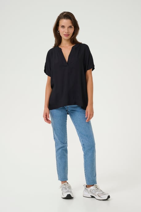 Kurzarm-Bluse Regular fit Black - Image 1