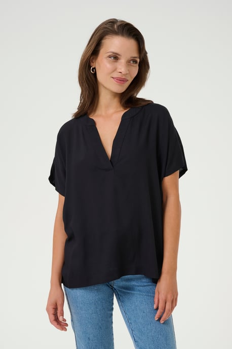 Kurzarm-Bluse Regular fit Black - Image 3