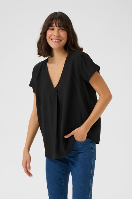 Kurzarm-Bluse Regular fit Black  - Image 3