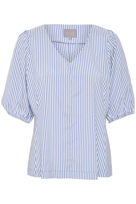 Kurzarm-Bluse Casual fit Mazarine Blue white - Image 4