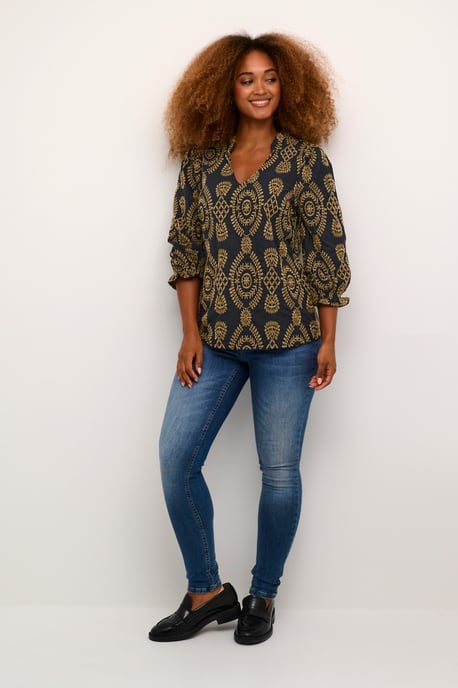 Kurzarm-Bluse Casual fit Blac - Image 4