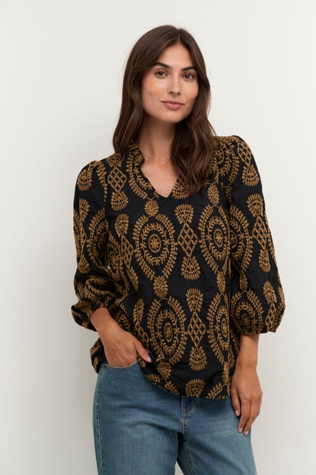 Kurzarm-Bluse Casual fit Blac - Image 5