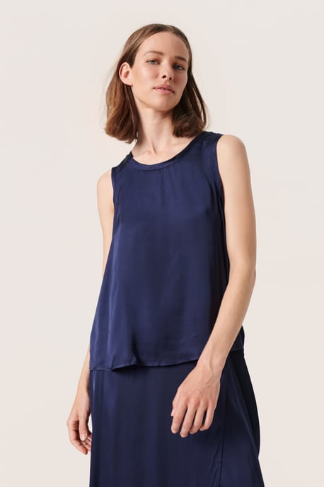 Ärmellose Bluse Gerade Passform Night Sky dark blue - Image 4