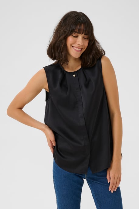 Ärmellose Bluse Regular fit Black - Image 3