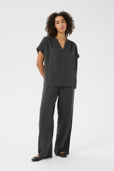 Kurzarm-Bluse Loose fit Black Oyster - Image 2