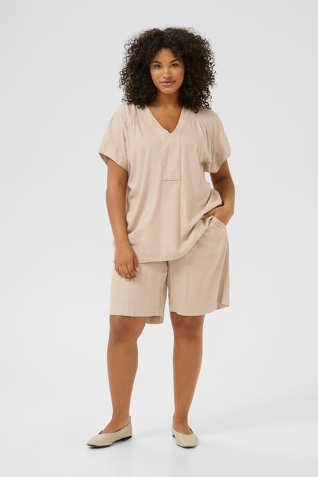 Kurzarm-Bluse Loose fit Feather Gray beige - Image 1