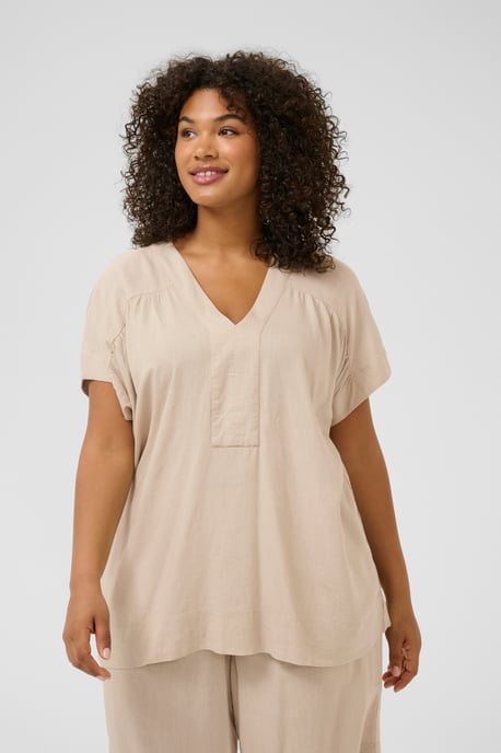 Kurzarm-Bluse Loose fit Feather Gray beige - Image 5