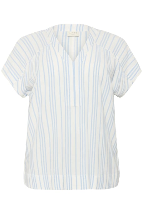 Kurzarm-Bluse Loose fit Chalk/Soft Chambray Stripe white blue - Image 4