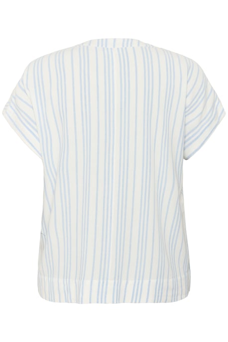 Kurzarm-Bluse Loose fit Chalk/Soft Chambray Stripe white blue - Image 5