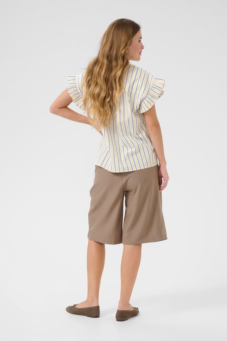 Kurzarm-Bluse Relaxed fit White/Blue/Yellow Stripe white multi - Image 2