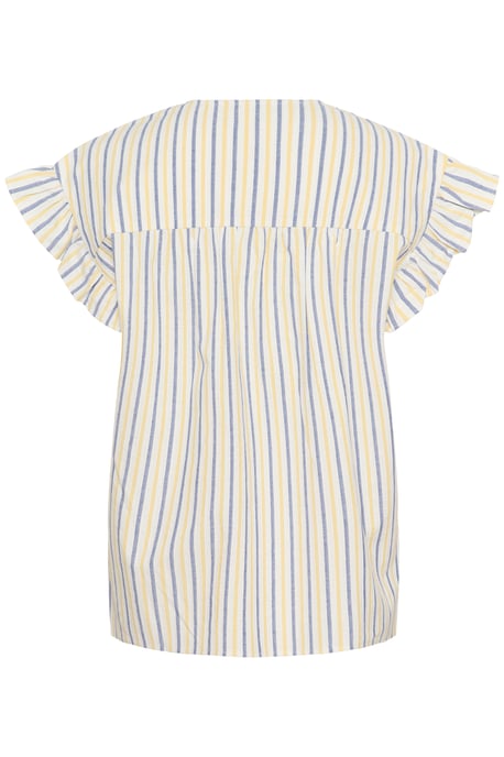 Kurzarm-Bluse Relaxed fit White/Blue/Yellow Stripe white multi - Image 5
