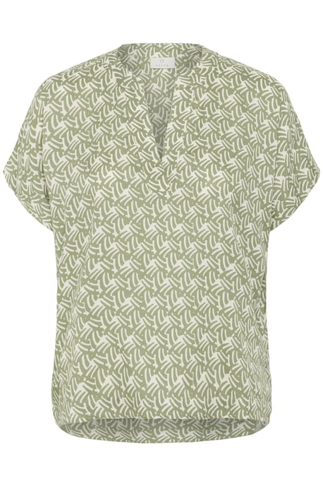 Kurzarm-Bluse Regular fit Oli Green / Chalk Print - Image 4