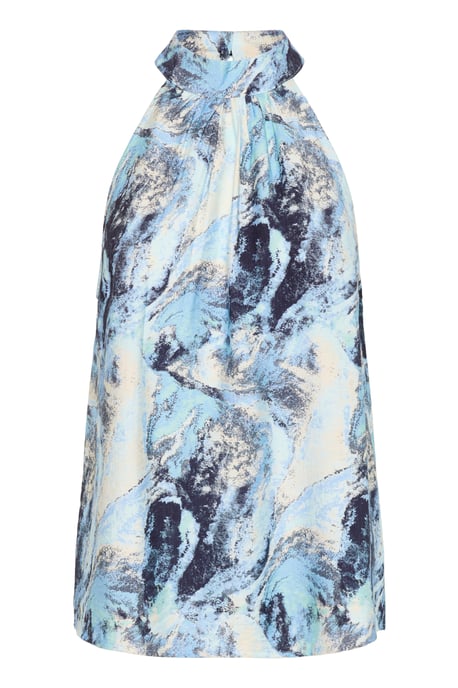 Ärmellose Bluse A-shape Blue Organic Print blue - Image 4