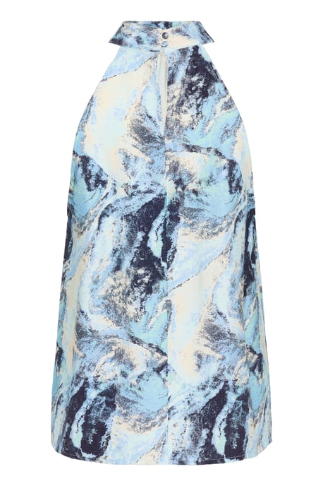 Ärmellose Bluse A-shape Blue Organic Print blue - Image 5