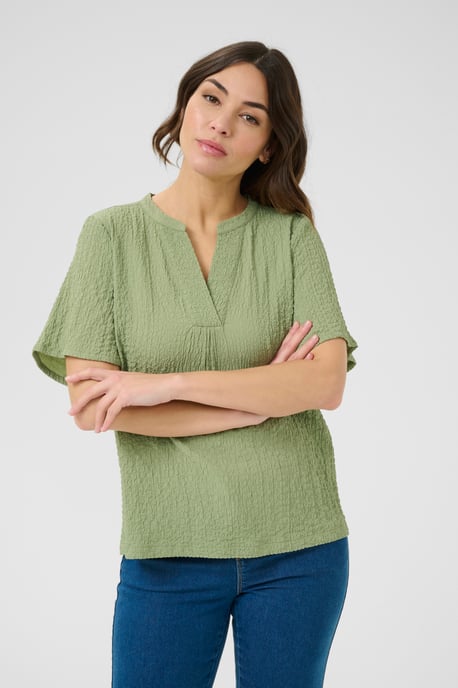 Kurzarm-Bluse Regular fit Oil Green - Image 3