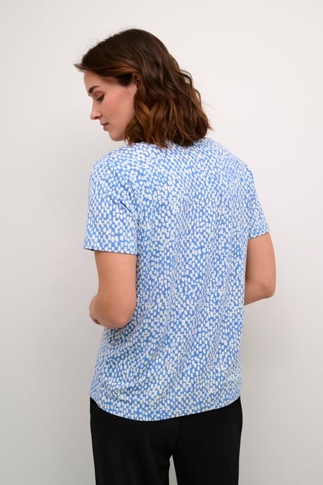 Kurzarm-Bluse Regular fit Ultramatine/Feather Gray Dot blue white - Image 3