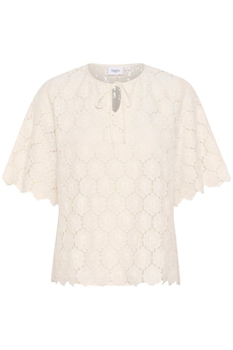 Kurzarm-Bluse Lockere Passform Sea Salt - Image 4