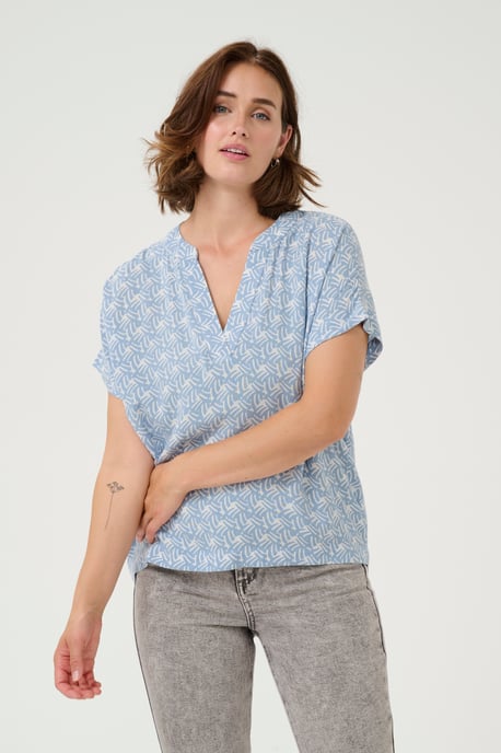 Kurzarm-Bluse Regular fit Blue/Moonstruck Print - Image 3