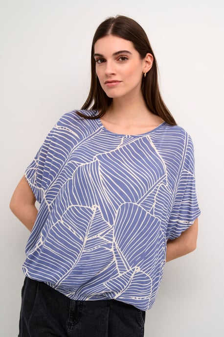 Ärmellose Bluse Loose fit Indigo Blue/Turtledove Leaf - Image 2