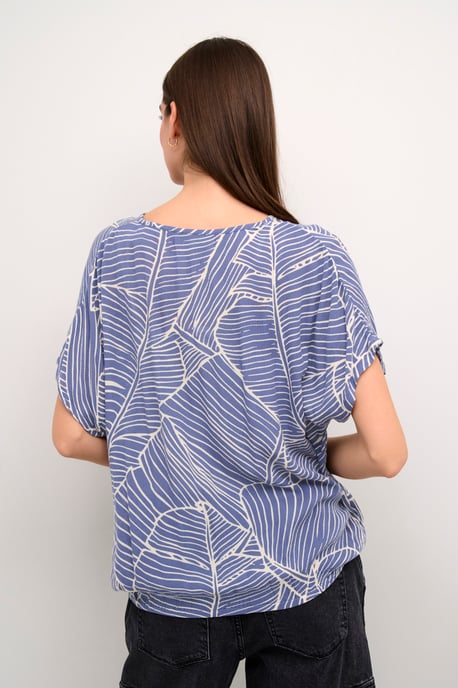 Ärmellose Bluse Loose fit Indigo Blue/Turtledove Leaf - Image 3