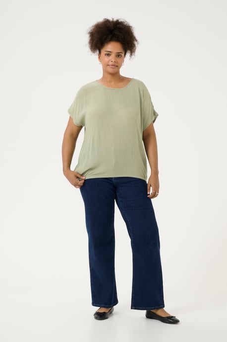 Kurzarm-Bluse Loose fit Oil Green - Image 1
