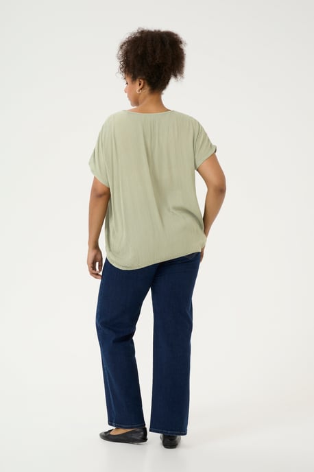 Kurzarm-Bluse Loose fit Oil Green - Image 2