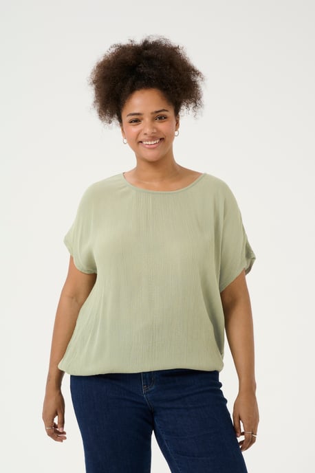 Kurzarm-Bluse Loose fit Oil Green - Image 3