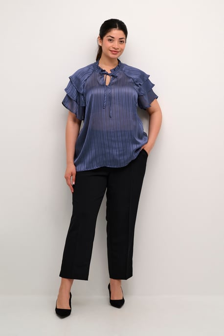Kurzarm-Bluse Regular fit Blue Indigo - Image 1