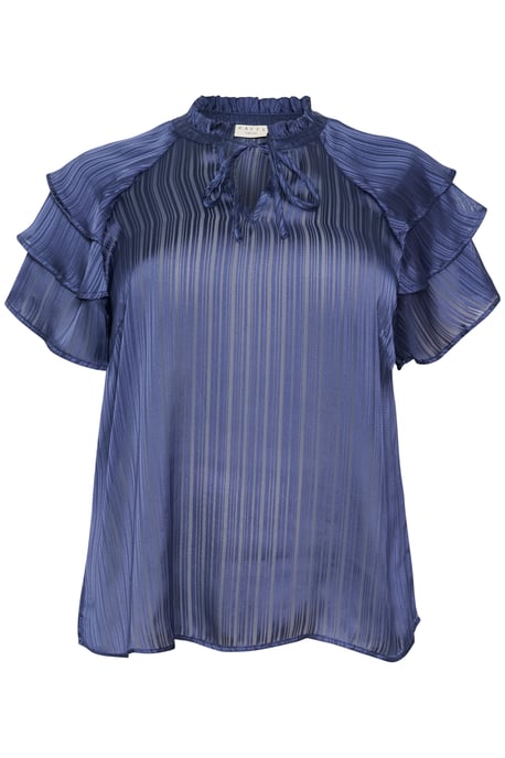 Kurzarm-Bluse Regular fit Blue Indigo - Image 4