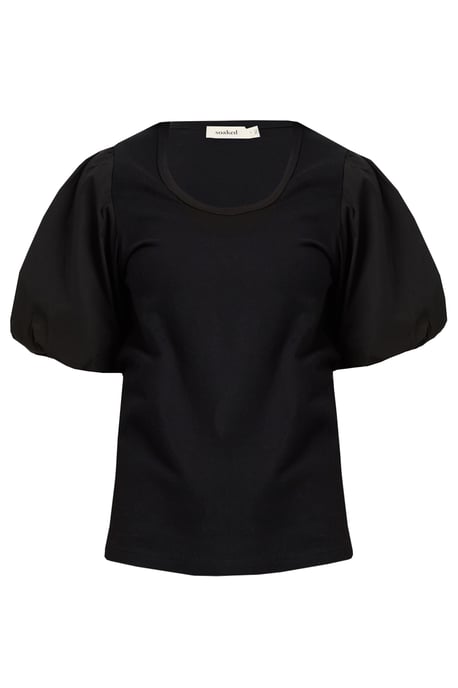 Kurzarm-Bluse Gerade Passform Blac - Image 4