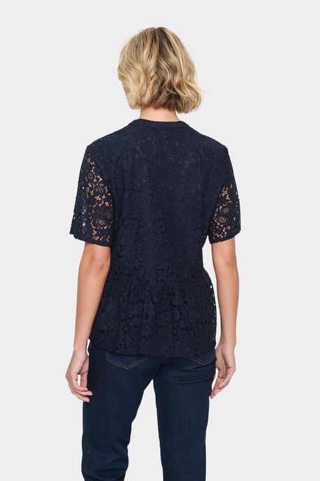 Kurzarm-Bluse Gerade Passform Night Sky dark blue - Image 5
