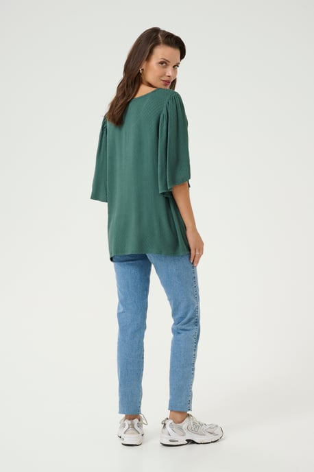 Kurzarm-Bluse Loose fit Garden Topiary green - Image 2