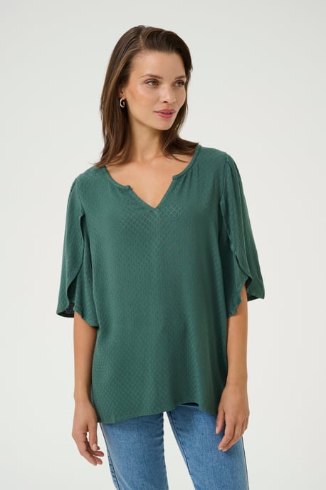 Kurzarm-Bluse Loose fit Garden Topiary green - Image 3