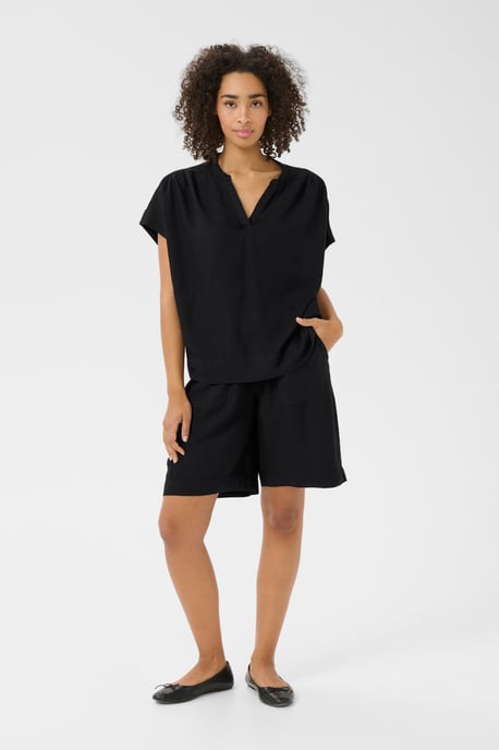 Kurzarm-Bluse Loose fit Black - Image 2
