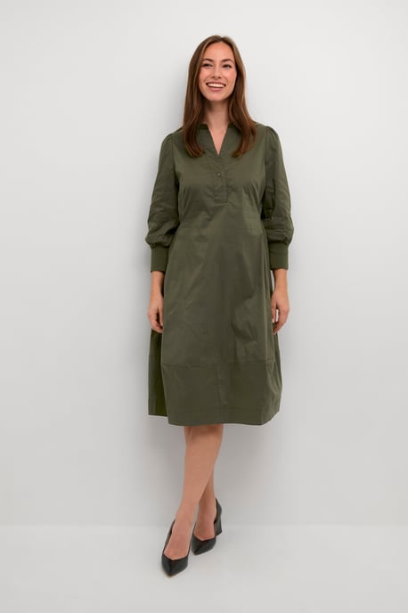 Kleid Feminine Silhouette Gebranntes Olivgrün - Image 2