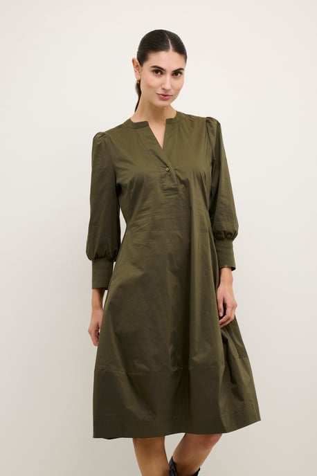 Kleid Feminine Silhouette Gebranntes Olivgrün - Image 3